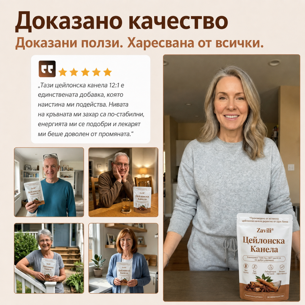 ZAVILI® Цейлонска канела 12:1 с MCT масло — 30 капсули